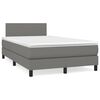 vidaXL Box spring postelja z vzmetnico temno siva 120x200 cm blago