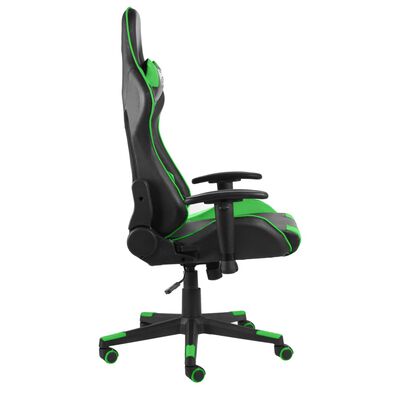 vidaXL Vrtljiv gaming stol zelen PVC