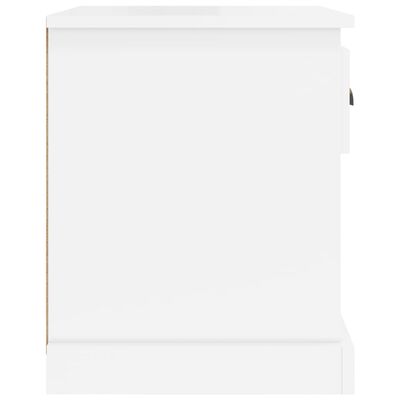 vidaXL Nočna omarica visok sijaj bela 39x39x47,5 cm inženirski les