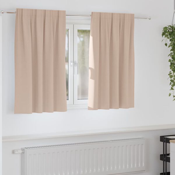 vidaXL Zavese za zatemnitev z obroči 2 pcs Taupe 140 x 140 cm
