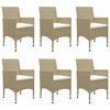 vidaXL Vrtna jedilna garnitura 7-delna bež