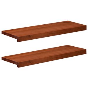 vidaXL Stopnice 2 kos 70 x 25 x 2 cm Rjava Trda bukovina