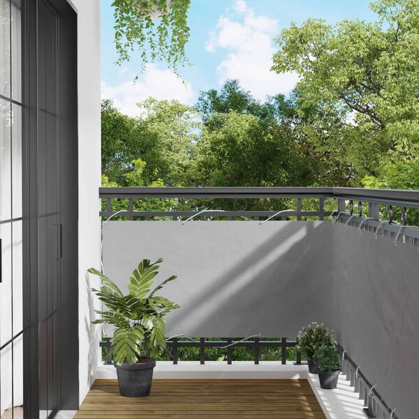 vidaXL Balconska mreža Svetlo siva 75 x 200 cm PU premazan oxford alu