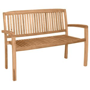 vidaXL Zložljiva vrtna klop za dve osebi 120 cm trdna tikovina