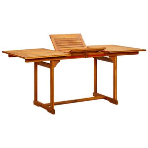 vidaXL Vrtna jedilna miza (120-170)x80x75 cm trden akacijev les