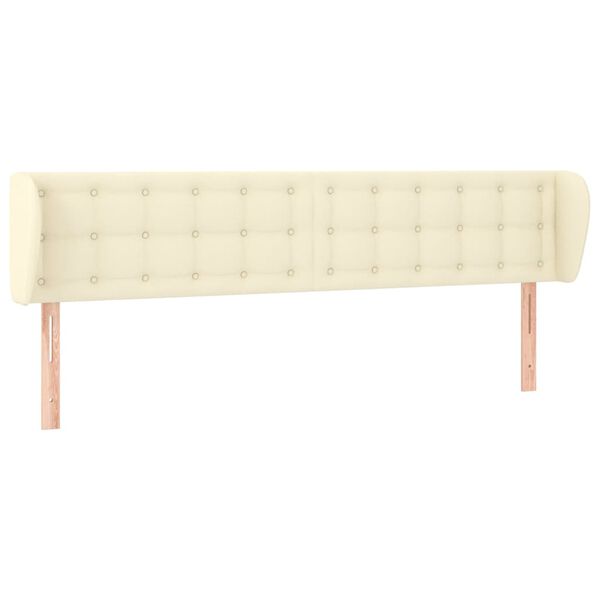 vidaXL Vzglavje z u&scaron;esi krem 163x23x78/88 cm umetno usnje