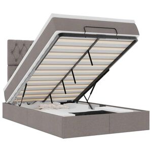 vidaXL Otomanski posteljni okvir z vzmetnico taupe 120x200 cm blago