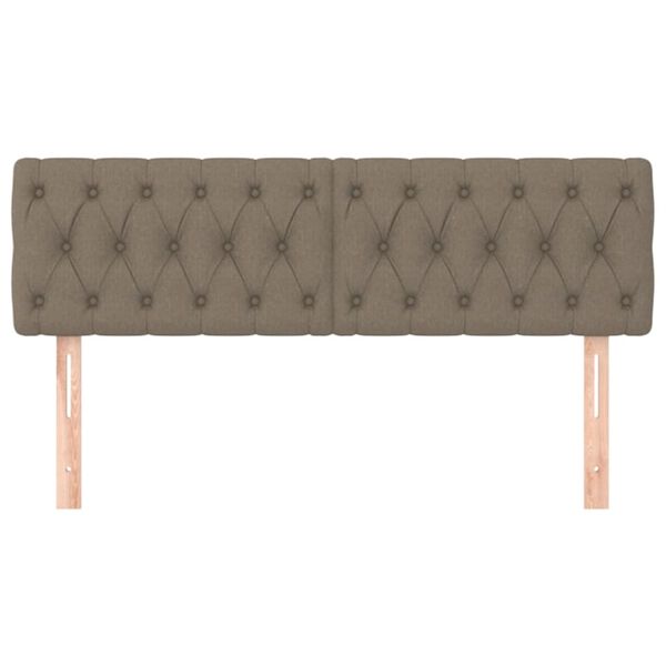 vidaXL Posteljno vzglavje taupe 144x7x78/88 cm blago