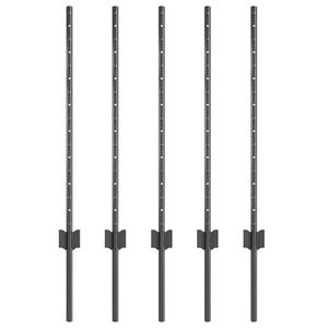 vidaXL Steber ograje. 5 pcs Siva 80 cm Jeklo