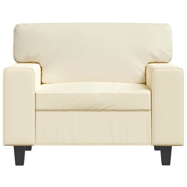 vidaXL Fotelj krem 60 cm umetno usnje