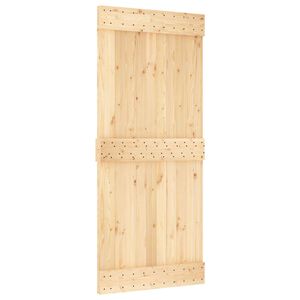 vidaXL Drsna vrata NARVIK Naravna in črna 90 x 210 cm (213,5 cm)