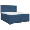 vidaXL Postelja boxspring z vzmetnico Modra 160 x 200 cm Blago