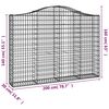 vidaXL Obokane gabion košare 7 kosov 200x30x140/160cm pocinkano železo