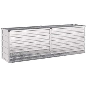 vidaXL Povi&scaron;ana vrtna gredica Srebrna 160 x 40 x 55 cm cinkano