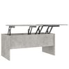 vidaXL Klubska mizica betonsko siva 102x50,5x46,5 cm konstruiran les
