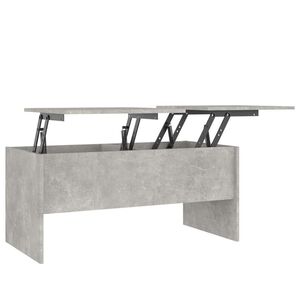 vidaXL Klubska mizica betonsko siva 102x50,5x46,5 cm konstruiran les