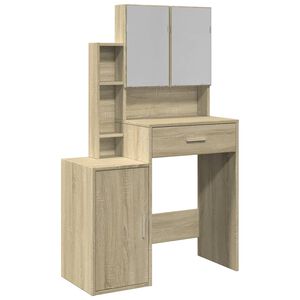 vidaXL Toaletna mizica z omarico sonoma hrast 80x39x80 cm