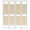 vidaXL Paravan 4-delni krem 140x165 cm blago