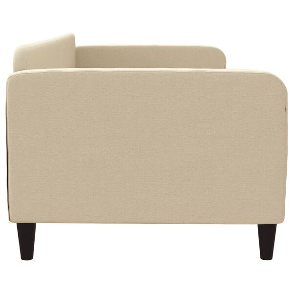 vidaXL Raztegljiva postelja krem 90x200 cm blago