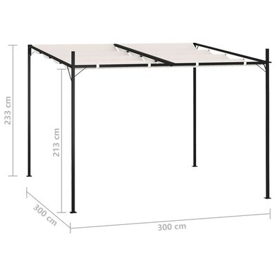 vidaXL Paviljon z zložljivo streho 300x300x233 cm krem