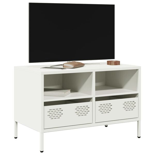 vidaXL TV omarica bela 68x39x43,5 cm hladno valjano jeklo