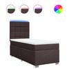 vidaXL Box spring postelja z vzmetnico temno rjava 80x200 cm blago