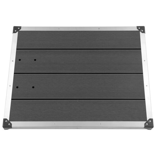 vidaXL Podastavek za zunanji tu&scaron; WPC nerjaveče jeklo 80x62 cm siva
