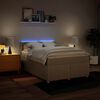 vidaXL Box spring postelja z vzmetnico krem 140x190 cm blago
