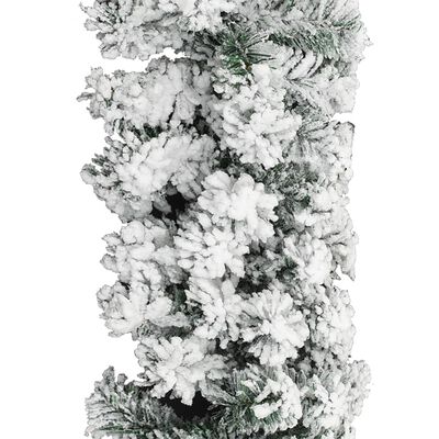 vidaXL Božična girlanda LED s snegom zelena 20 m PVC