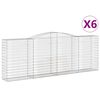 vidaXL Obokane gabion ko&scaron;are 6 kosov 400x50x140/160cm pocinkano železo