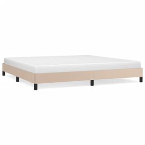vidaXL Posteljni okvir kapučino 200x200 cm umetno usnje