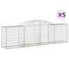 vidaXL Obokane gabion ko&scaron;are 5 kosov 300x50x80/100 cm cinkano železo
