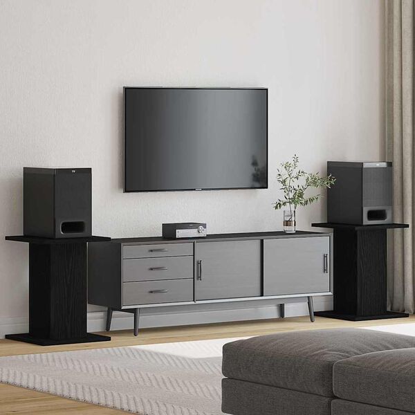 vidaXL Stojala za zvočnike 2 pcs Črna Orehovina 30 x 30 x 40 cm