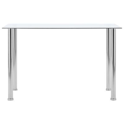 vidaXL Jedilna miza prozorna 120x60x75 cm kaljeno steklo