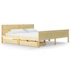 vidaXL Posteljni okvir z 2 predaloma trdna borovina 200x200 cm