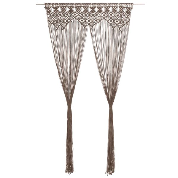 vidaXL Zavesa makrame taupe 140x240 cm bombaž