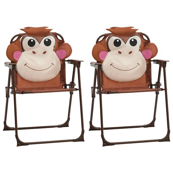 vidaXL Otroška vrtna bistro garnitura 3-delna s senčnikom rjava