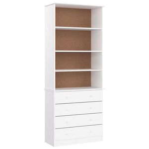 vidaXL Knjižna omara s predali ALTA bela 77x35x186,5 cm trdna borovina