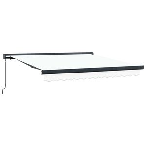 vidaXL Vlečna tenda Bela 300 x 250 cm Platno in aluminij