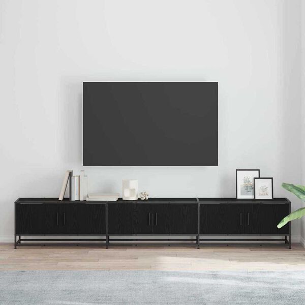 vidaXL TV enote 2 pcs Črna Orehovina 240 x 35 x 41 cm Konstruiran les