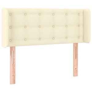 vidaXL Vzglavje z u&scaron;esi krem 93x16x78/88 cm umetno usnje