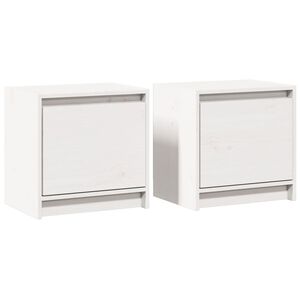 vidaXL Nočna omarica 2 kosa bela 40x30,5x40 cm trdna borovina