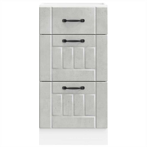 vidaXL Kuhinjska osnovna omarica Lucca betonsko siv inženirski les