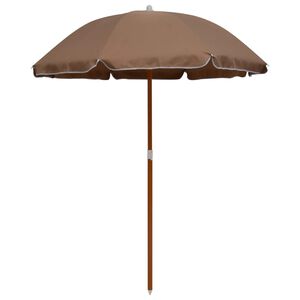 vidaXL Senčnik z jeklenim drogom 180 cm taupe