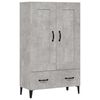 vidaXL Visoka omarica betonsko siva 70x31x115 cm konstruiran les