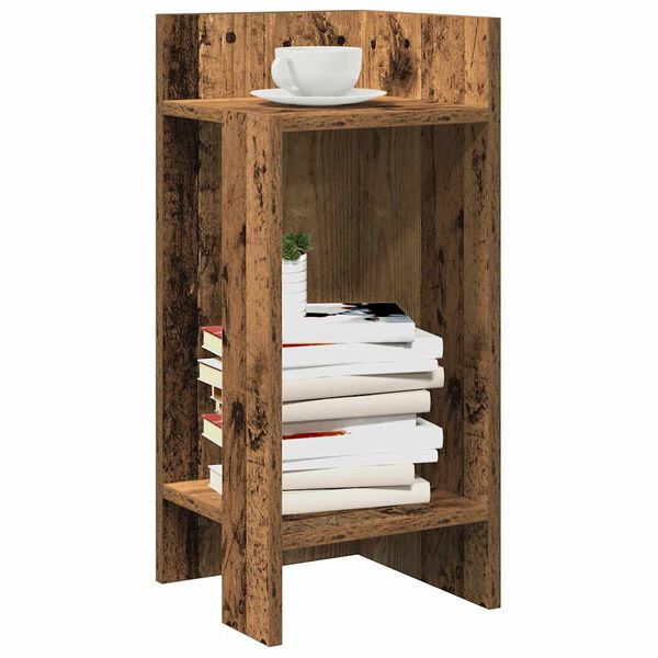 vidaXL Stranske mize s polico 2 kosa Old Wood 25,5x27x60 cm