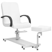vidaXL Masažni stol z oporo za noge bel 127x60x98 cm umetno usnje