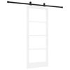 vidaXL Drsna vrata ORKDAL Bela 83 x 202 cm Trden borov les in steklo