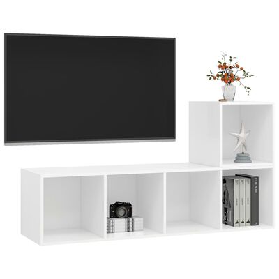 vidaXL Komplet TV omaric 2-delni bela iverna plošča