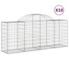 vidaXL Obokane gabion ko&scaron;are 10 kosov 200x50x80/100 cm cinkano železo